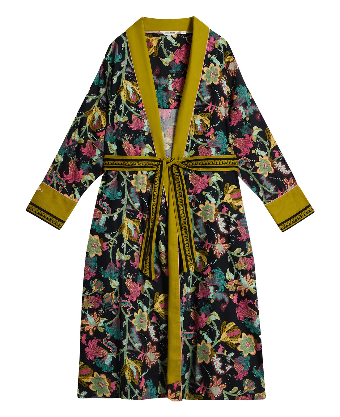 Nina Organic Dressing Gown - Black Print