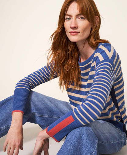 Olive Stripe Jumper - Blue Multi
