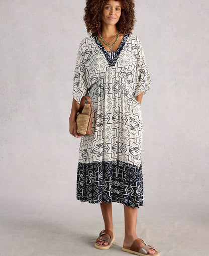 Otterley Beach Dress - Ivory Print