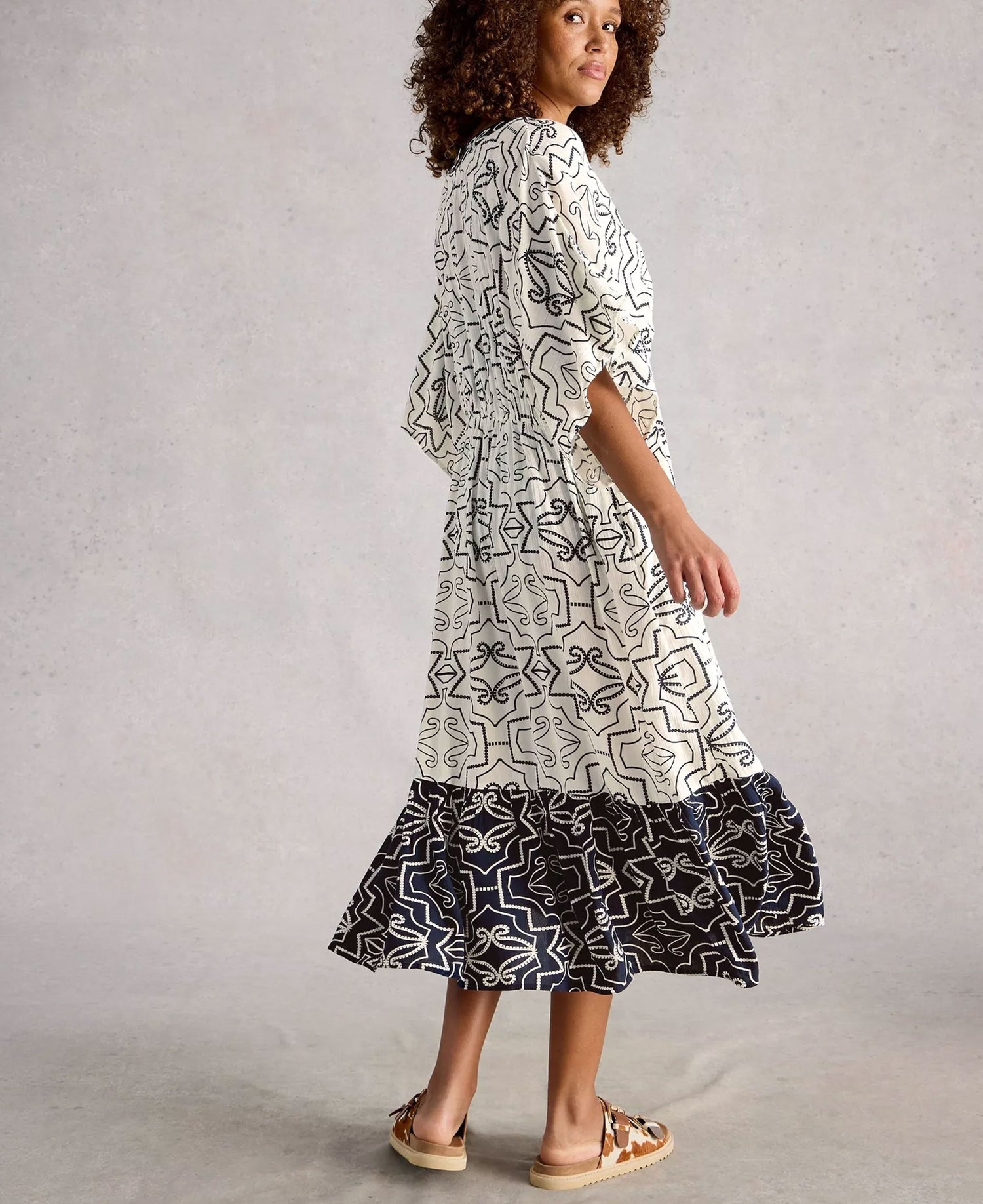 Otterley Beach Dress - Ivory Print