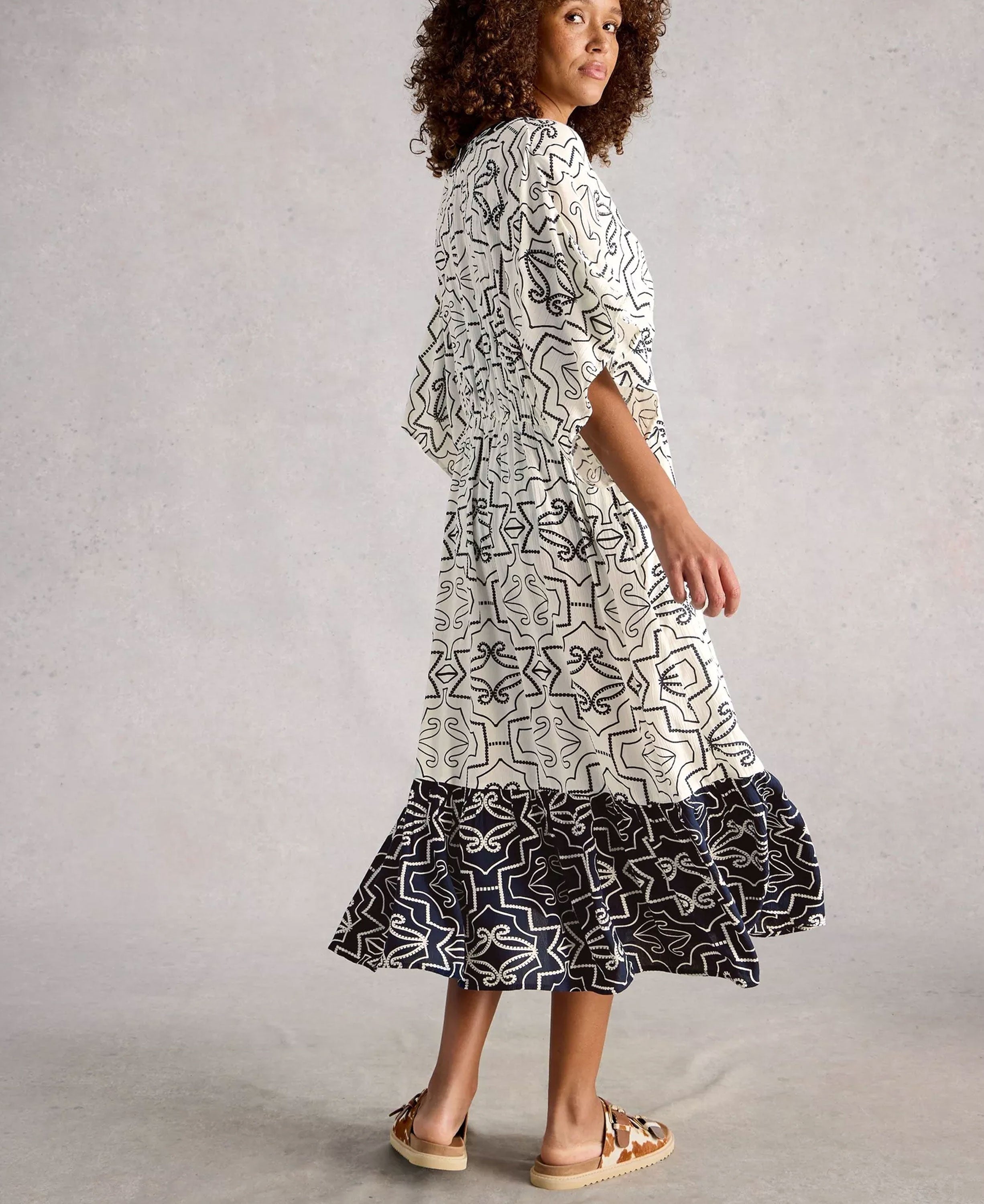 Otterley Beach Dress - Ivory Print