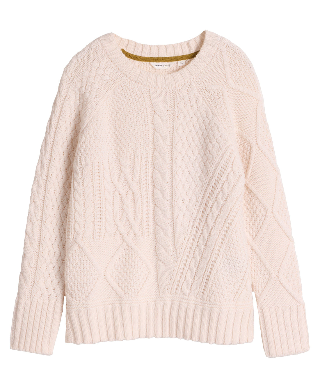 Patchwork Cable Jumper - Light Natural