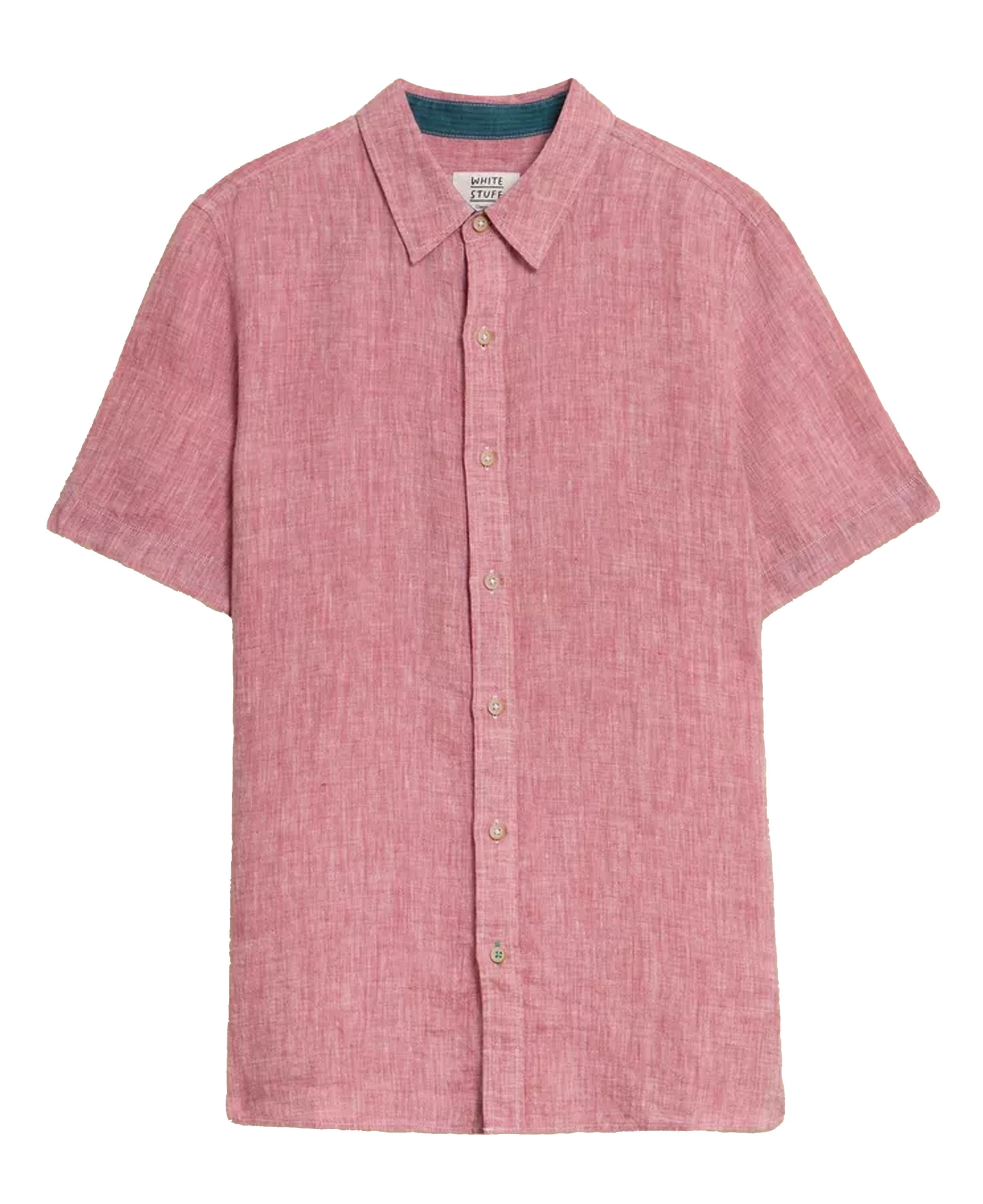 Pembroke Short Sleeve Linen Shirt - Mid Red