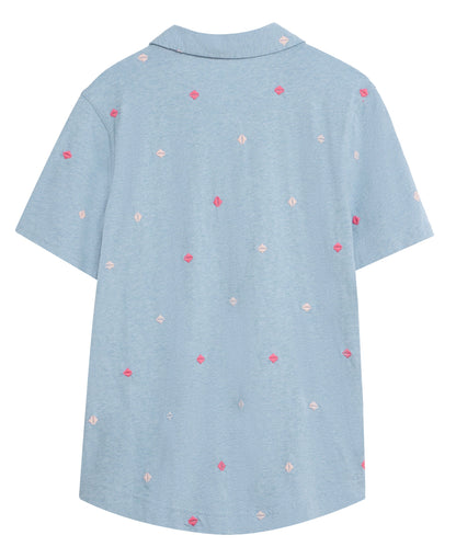 Penny Pocket Embroidered Shirt - Blue Multi