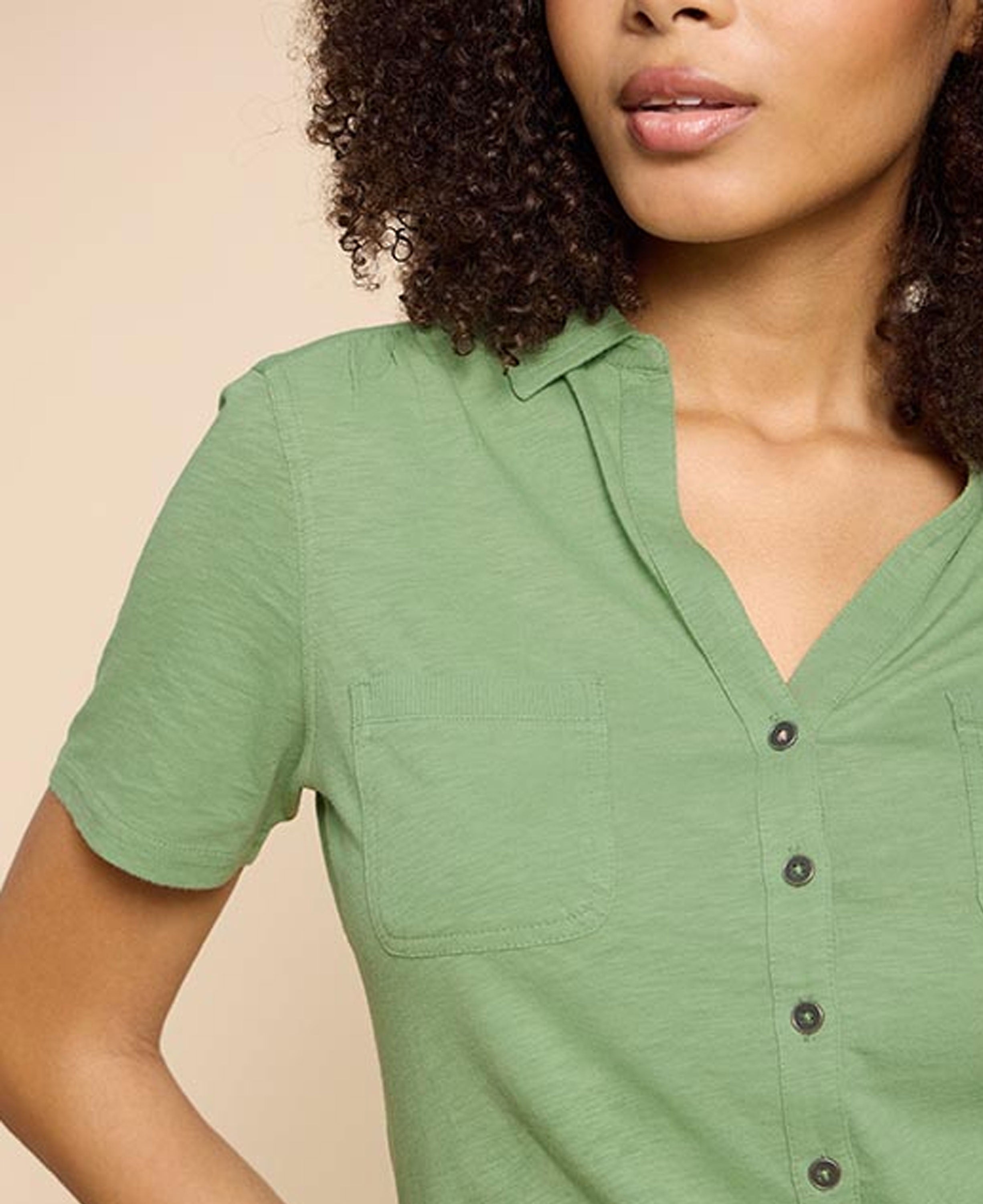Penny Pocket Jersey Shirt - Mid Green