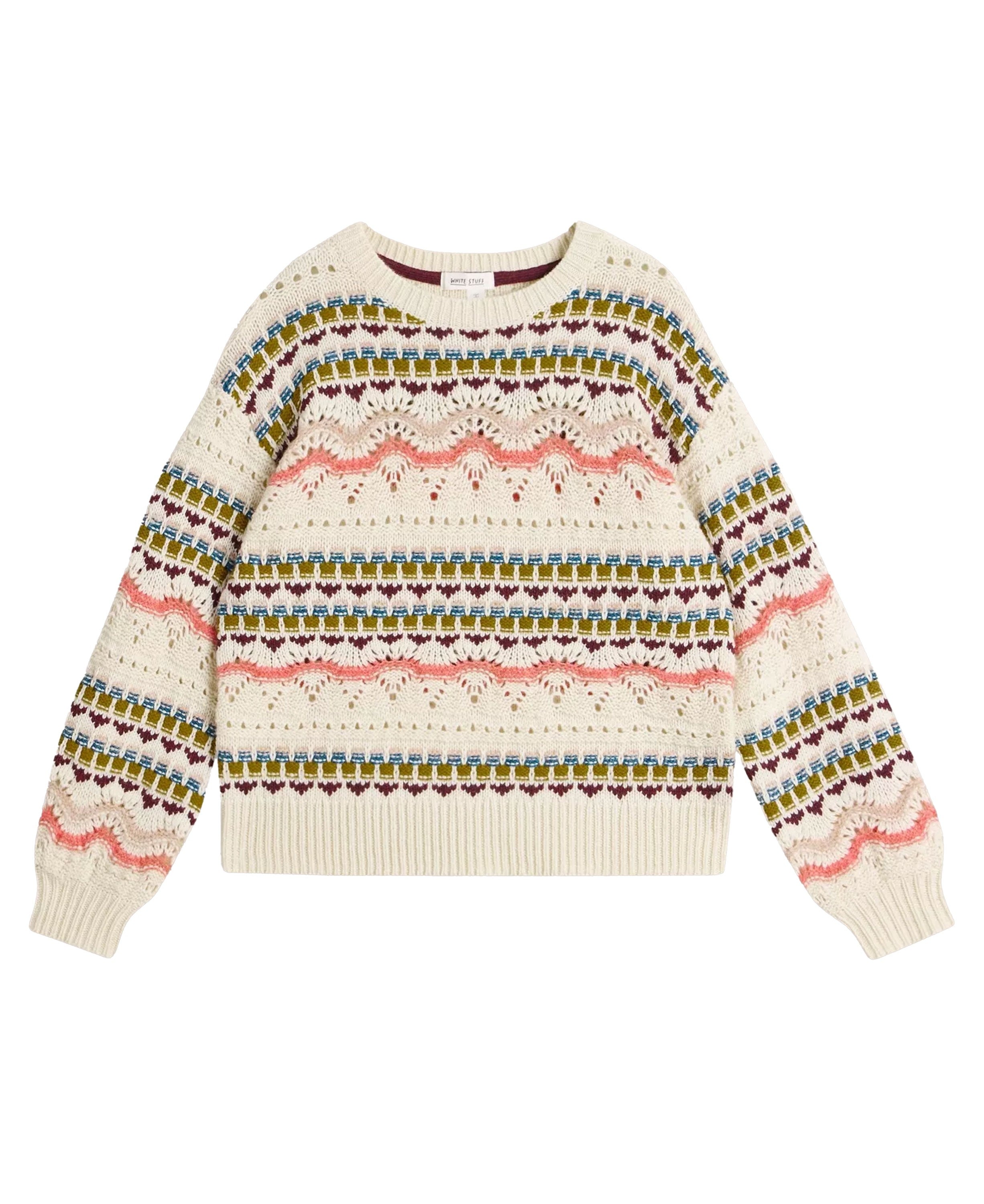 Piper Pointelle Jumper - White Multi