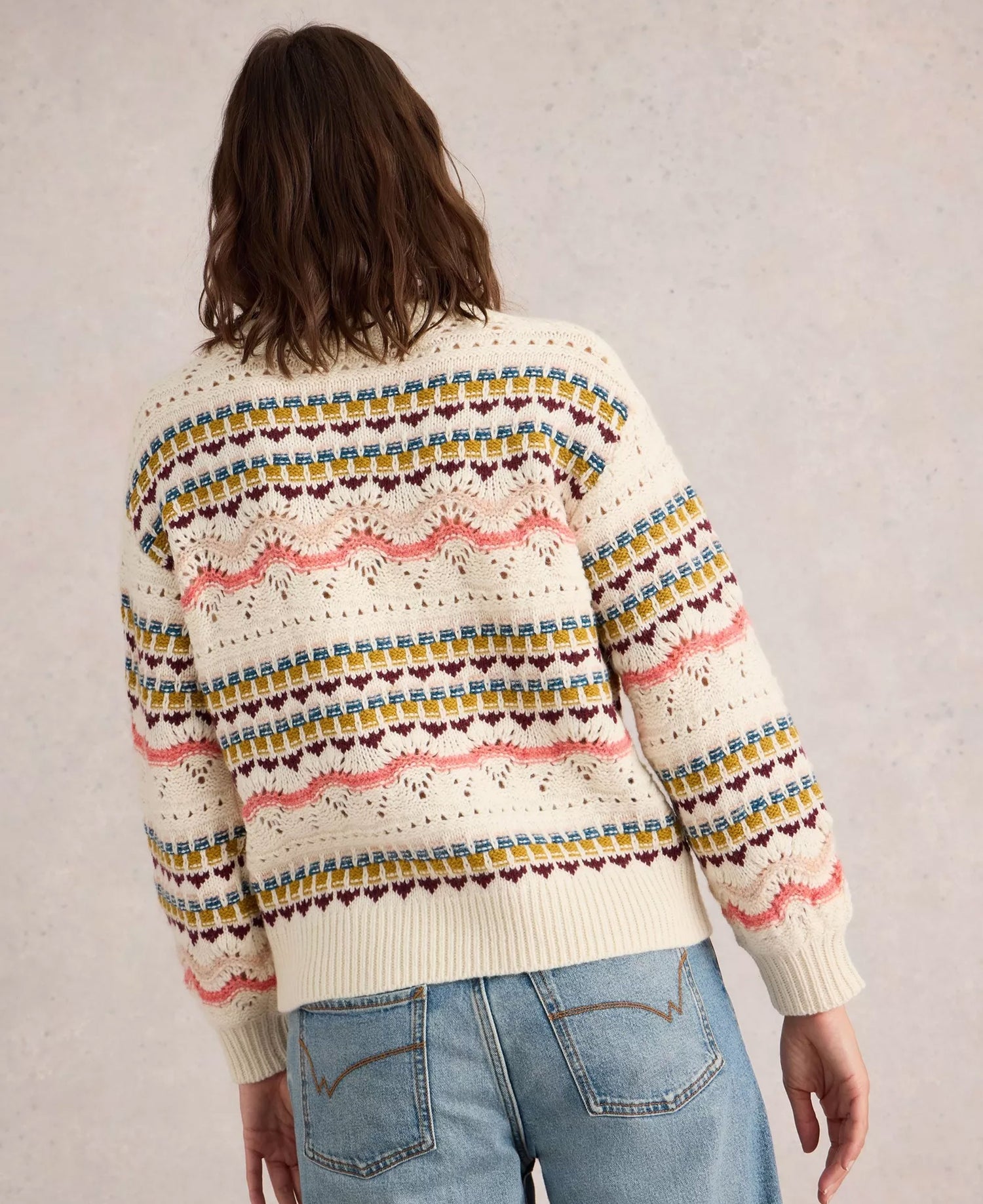 Piper Pointelle Jumper - White Multi