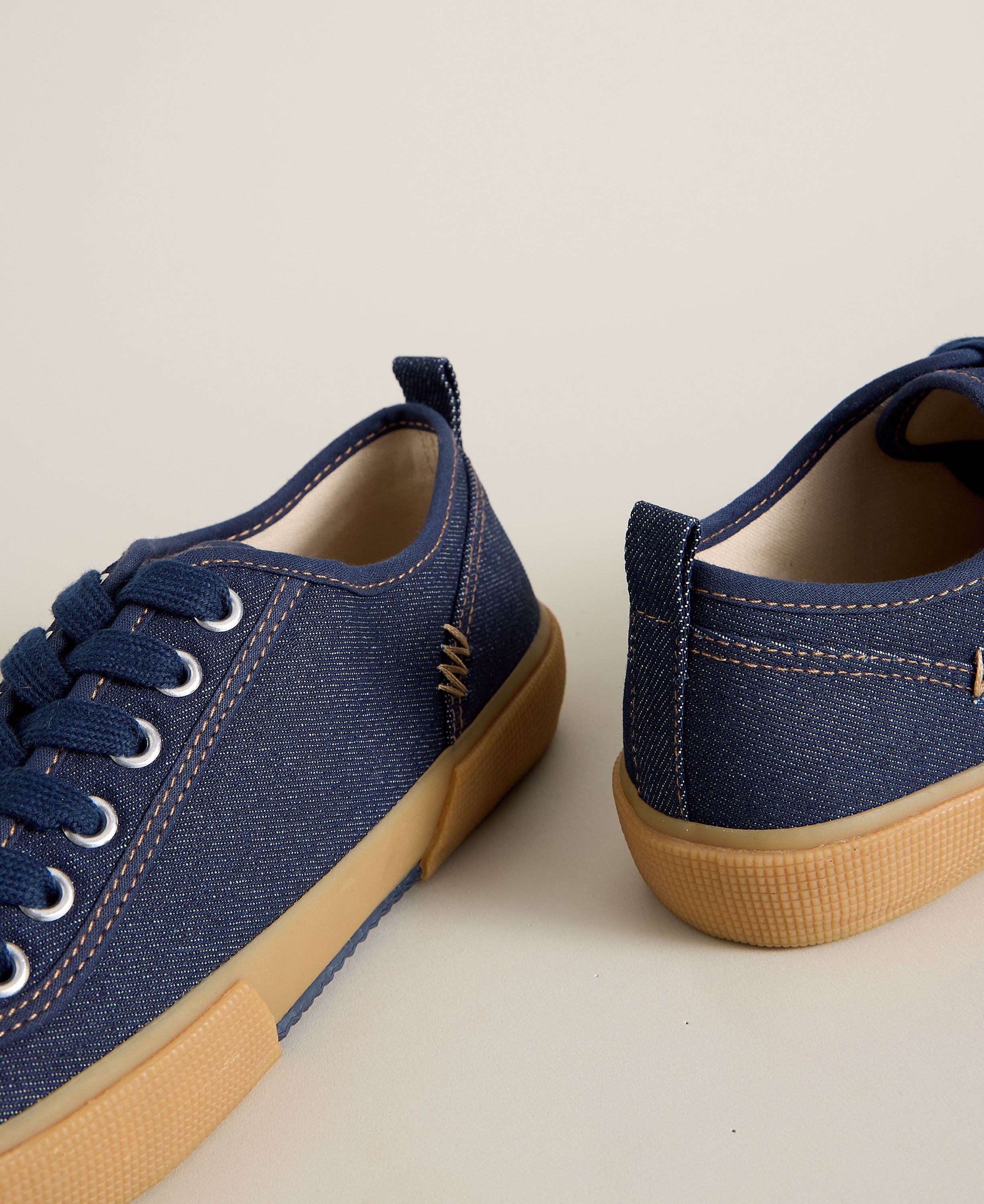 Pippa Canvas Lace Up Trainer - Dark Denim