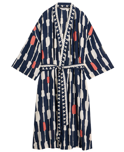 Poppy Cover Up Kimono - Navy Multi