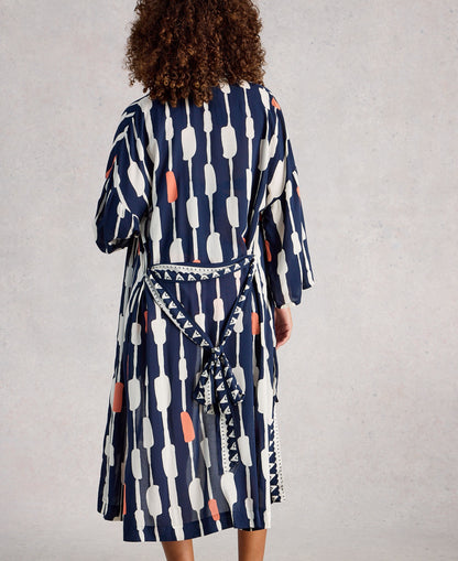 Poppy Cover Up Kimono - Navy Multi