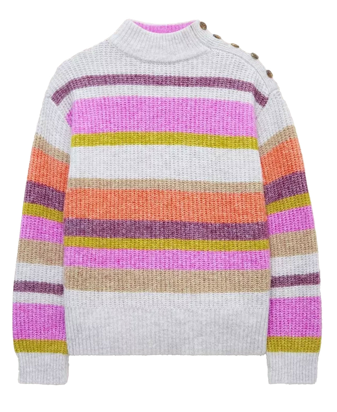 Rainbow Stripe Jumper - Natural Multi