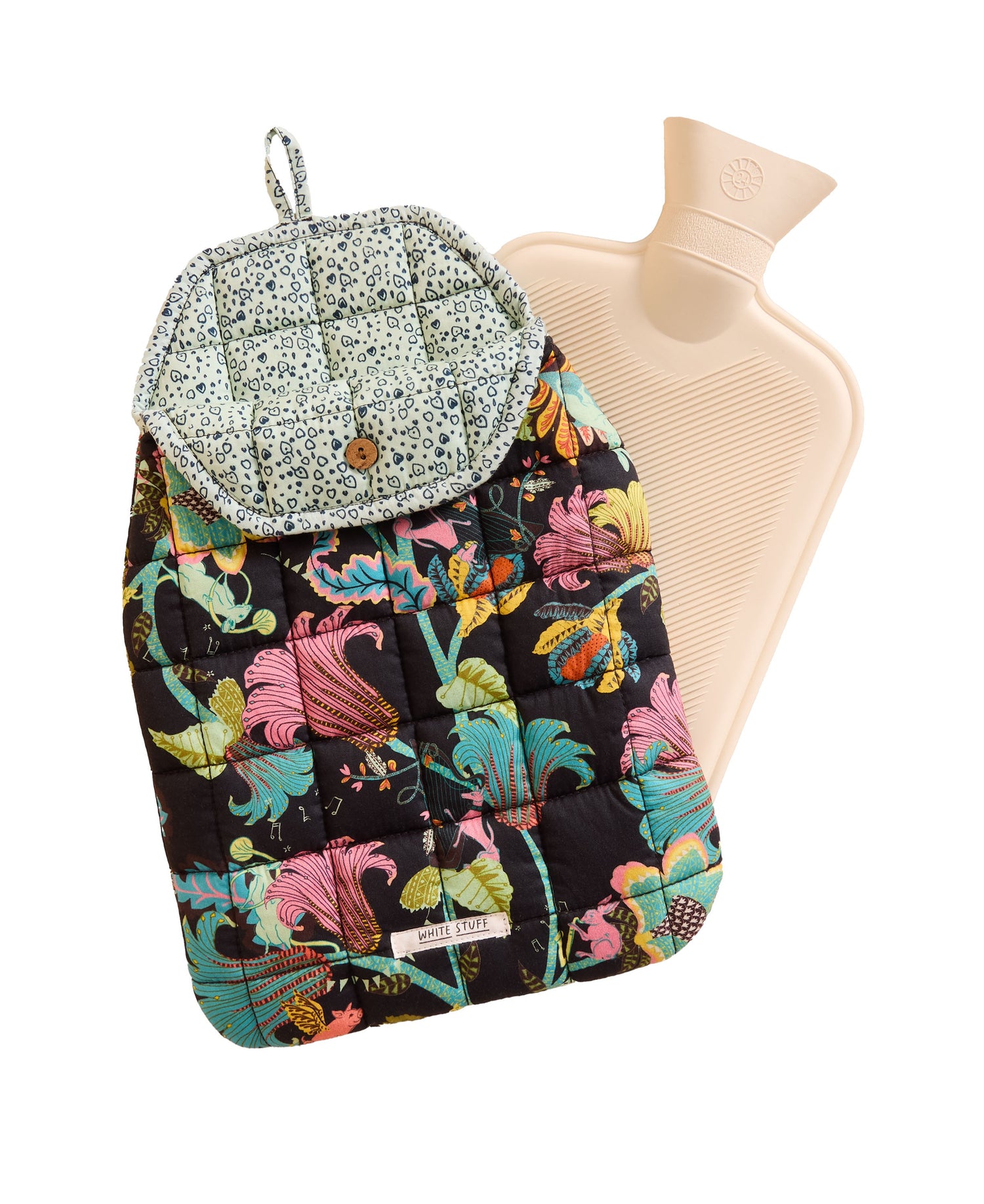 Reversible Hot Water Bottle - Black Print