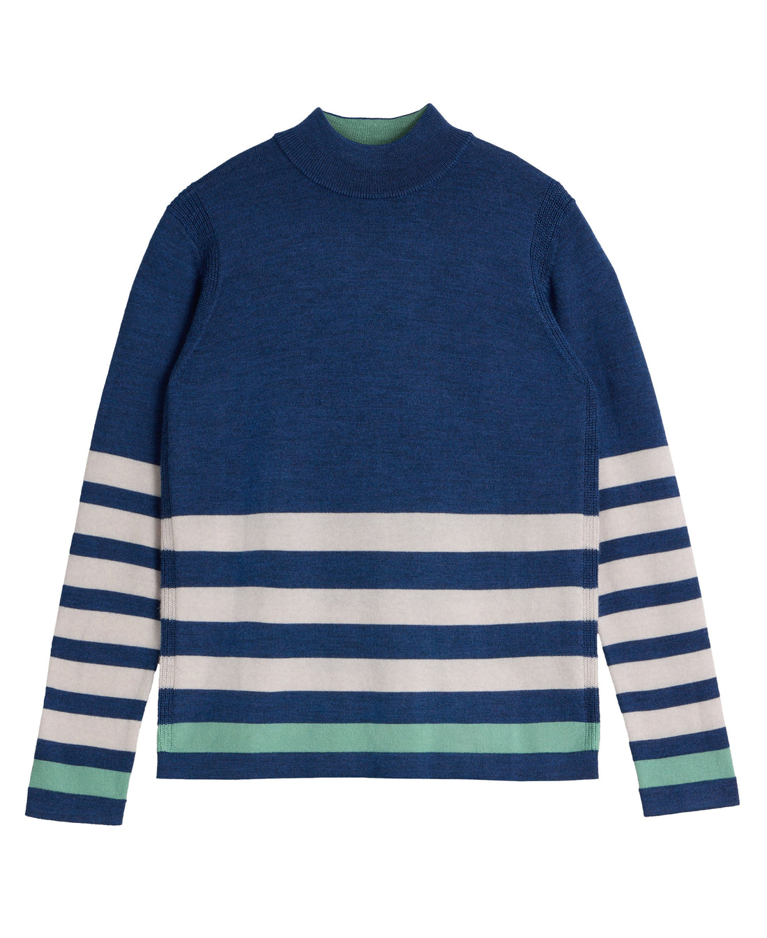 Roll Neck Merino Jumper - Blue Multi