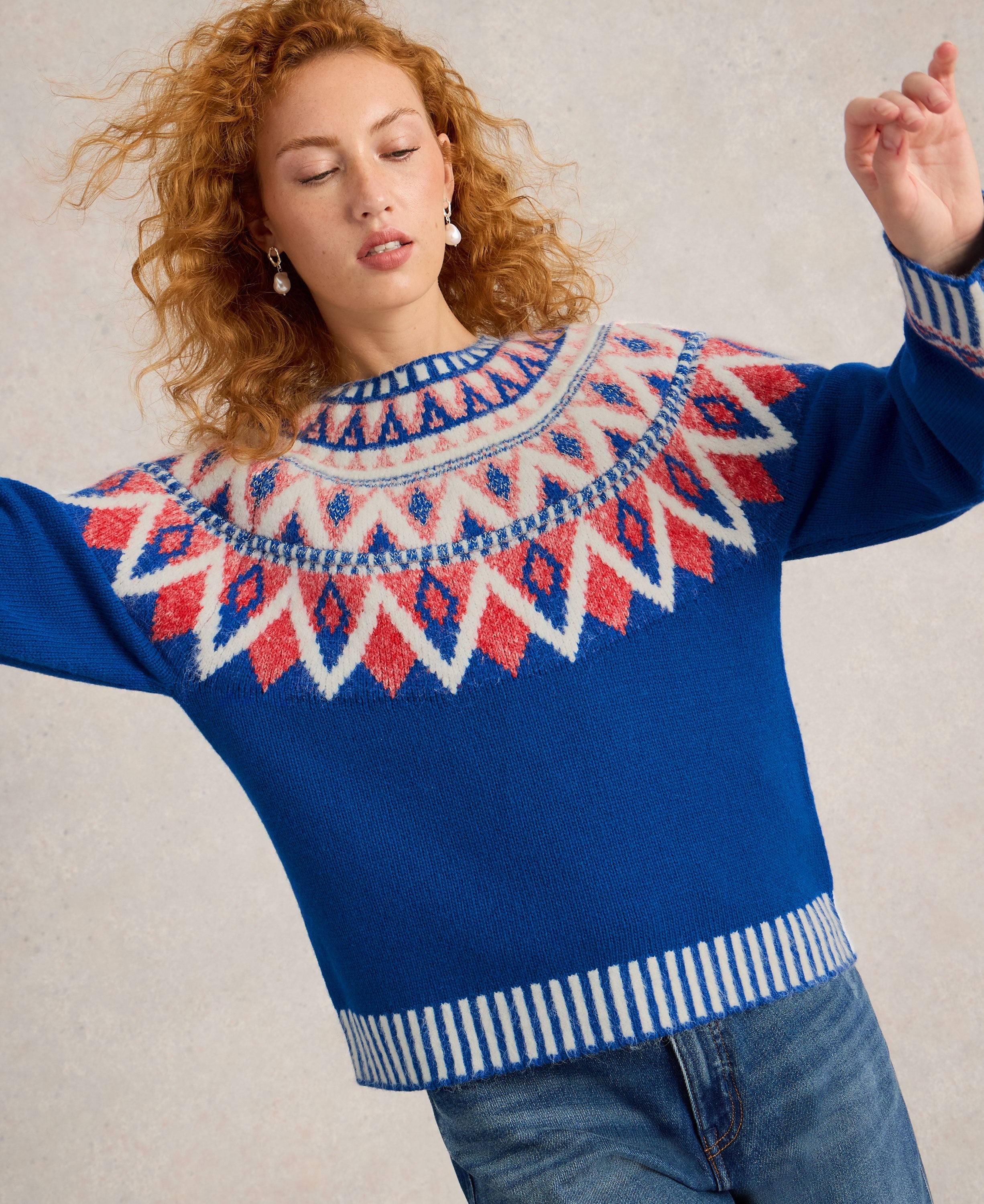 Sapphire Fairisle Jumper - Blue Multi