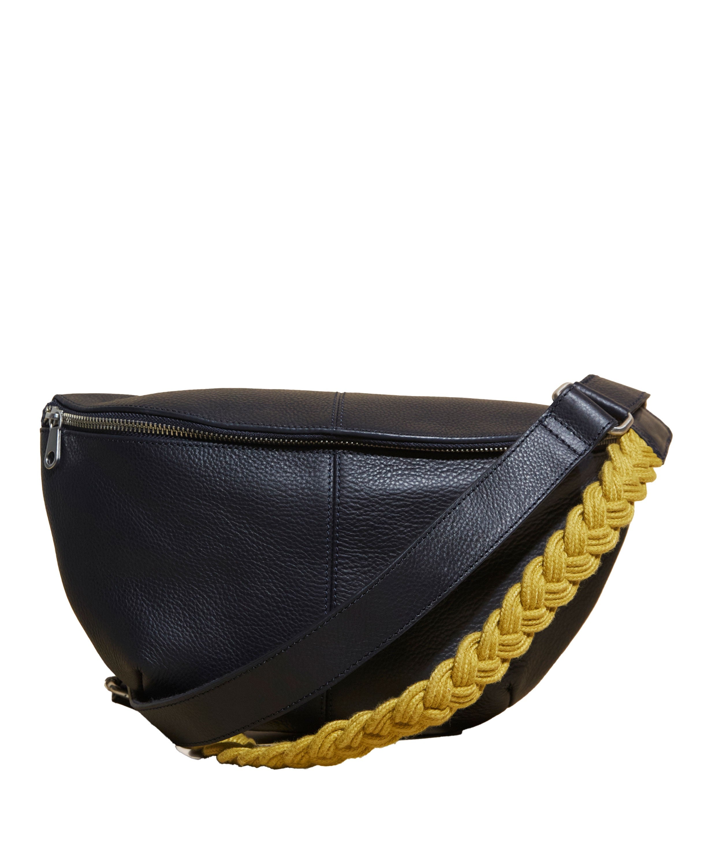 Sebby Leather Sling Bag - Dark Navy