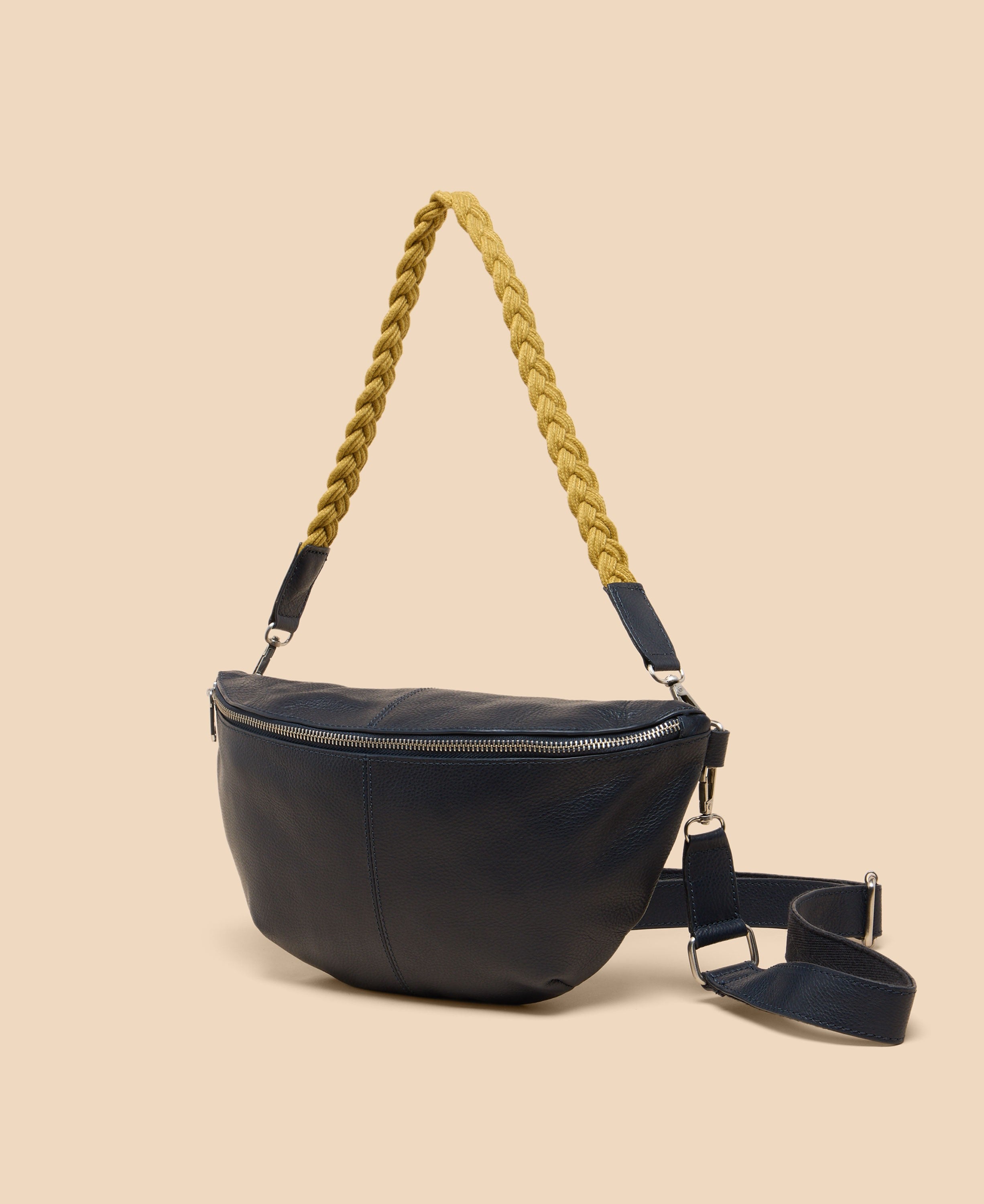 Sebby Leather Sling Bag - Dark Navy