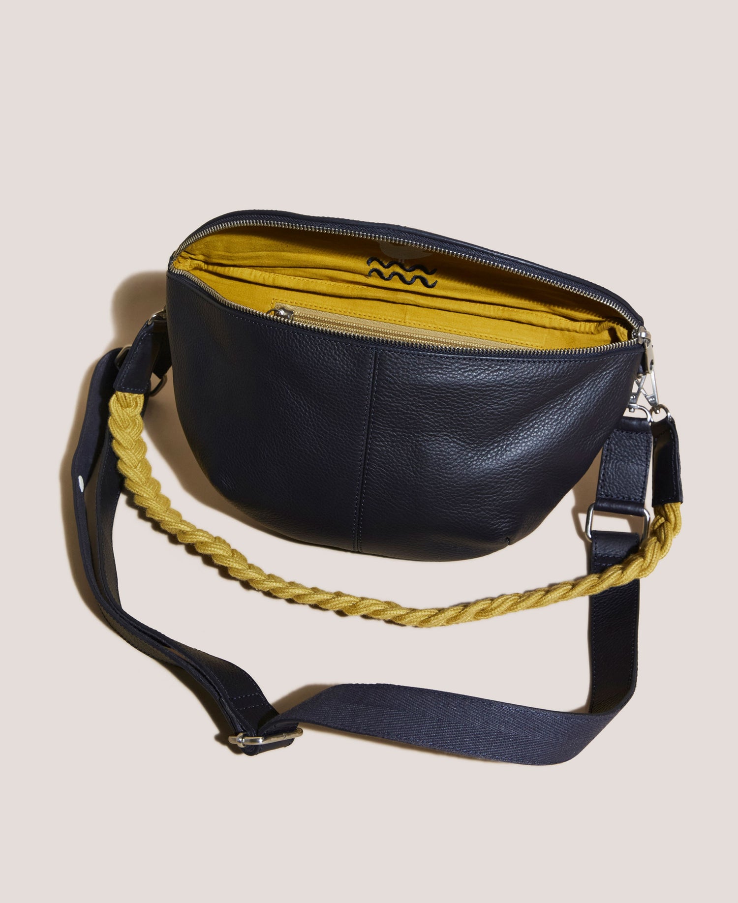 Sebby Leather Sling Bag - Dark Navy