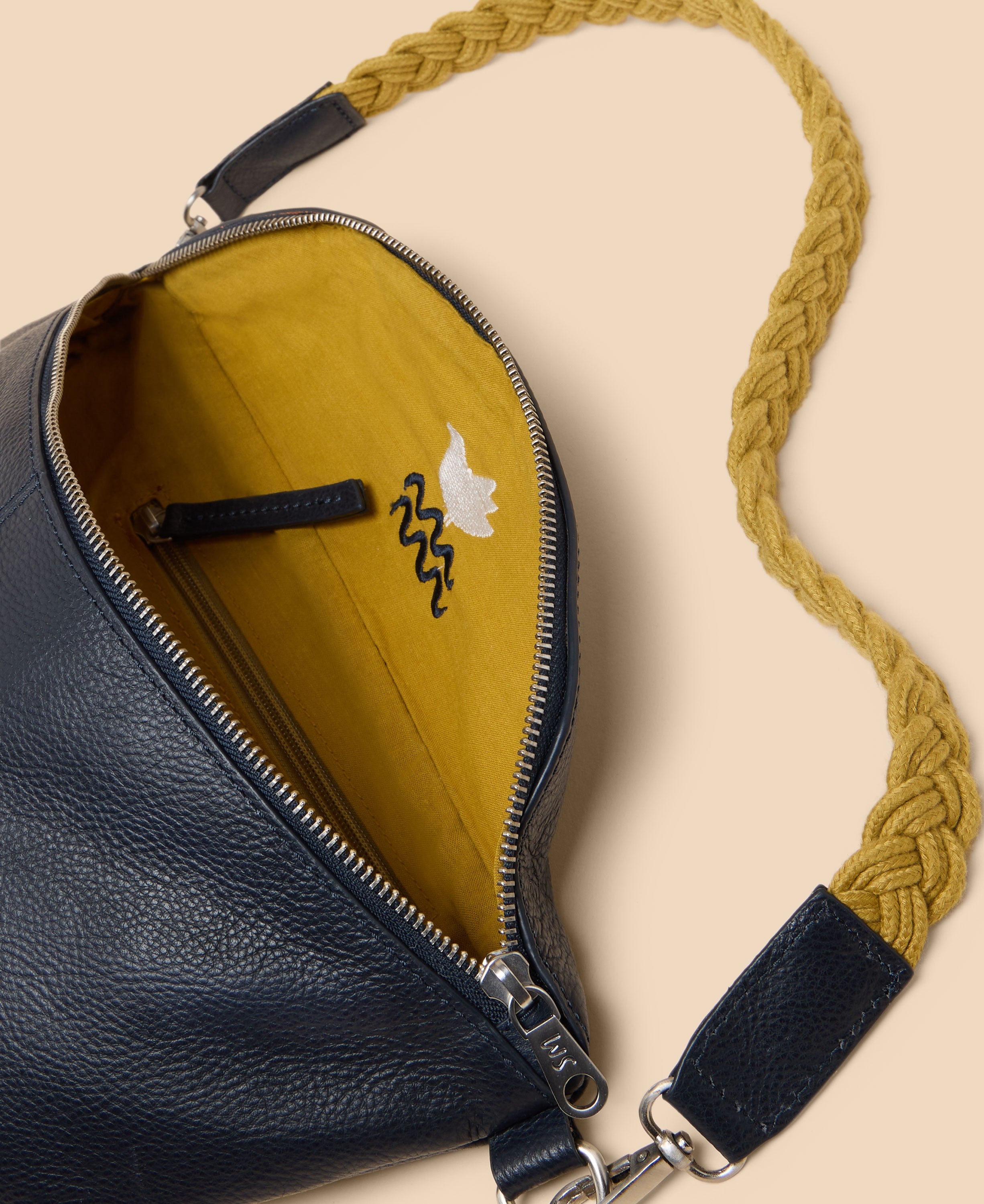 Sebby Leather Sling Bag - Dark Navy