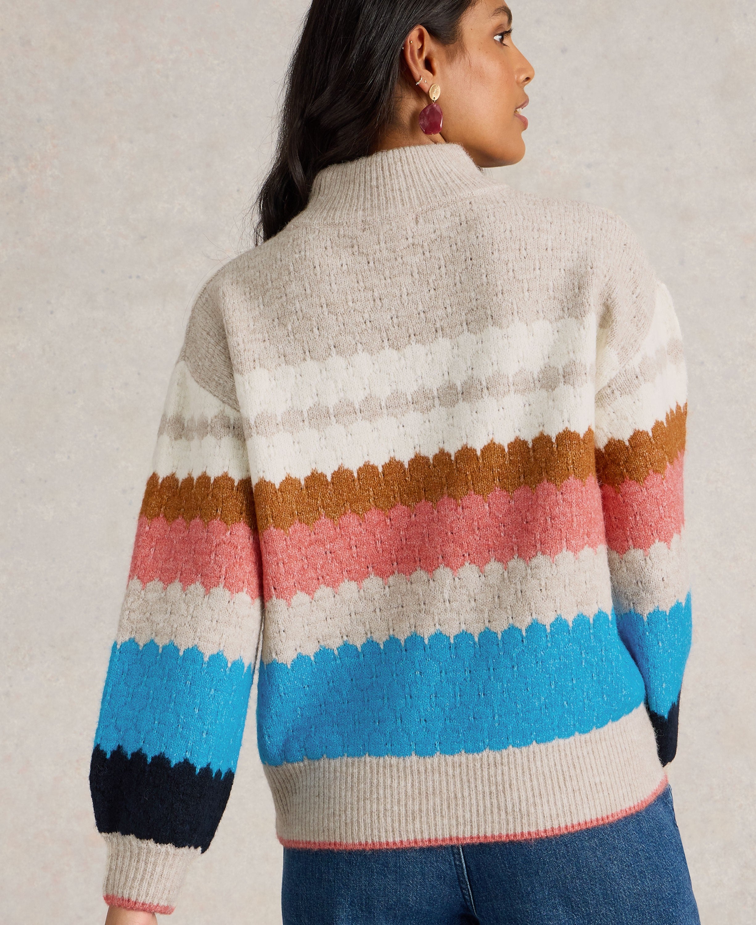 Shelly Colour Block Jumper - Nat Multi