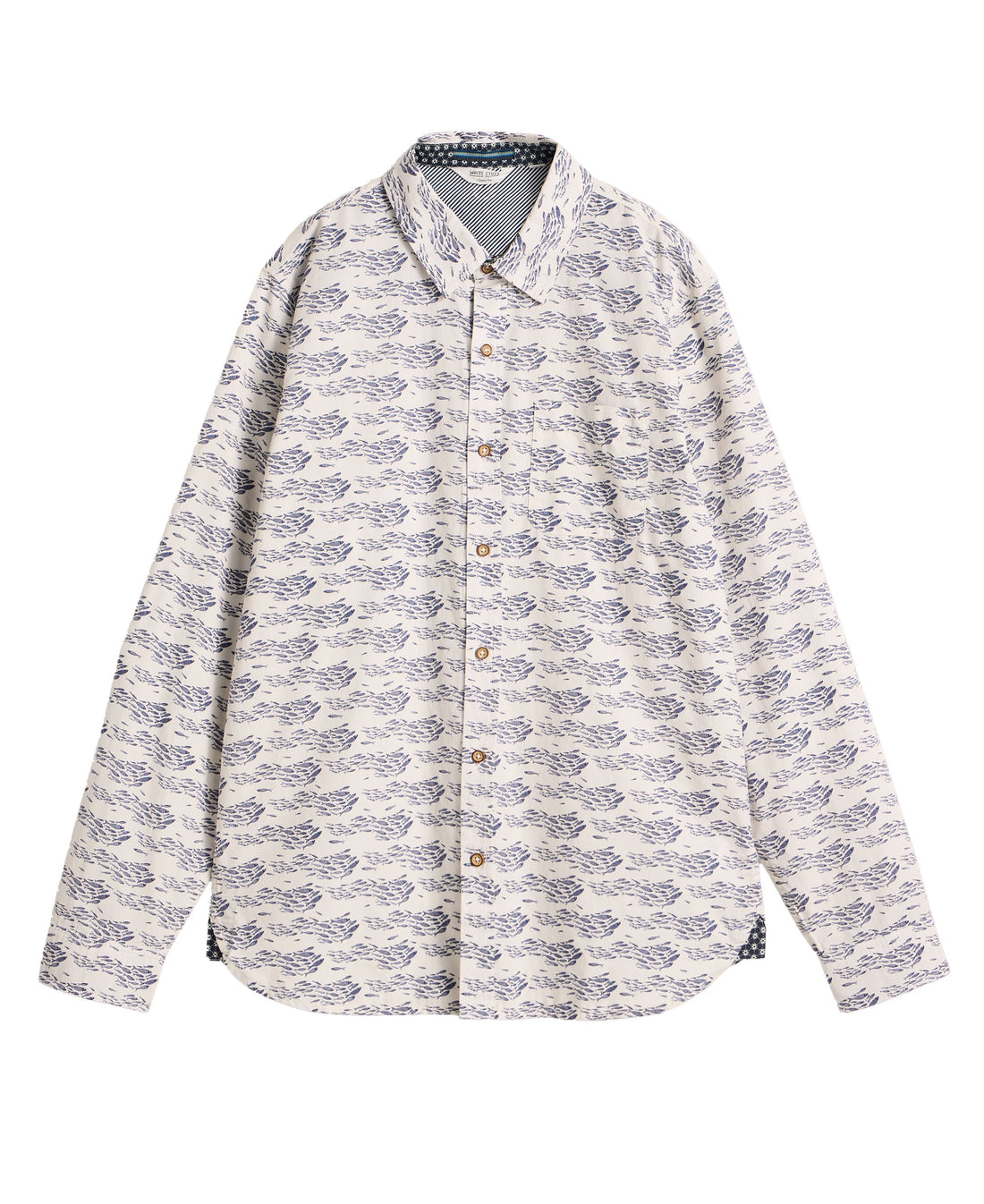 Shoal Fish Printed Shirt - White Print