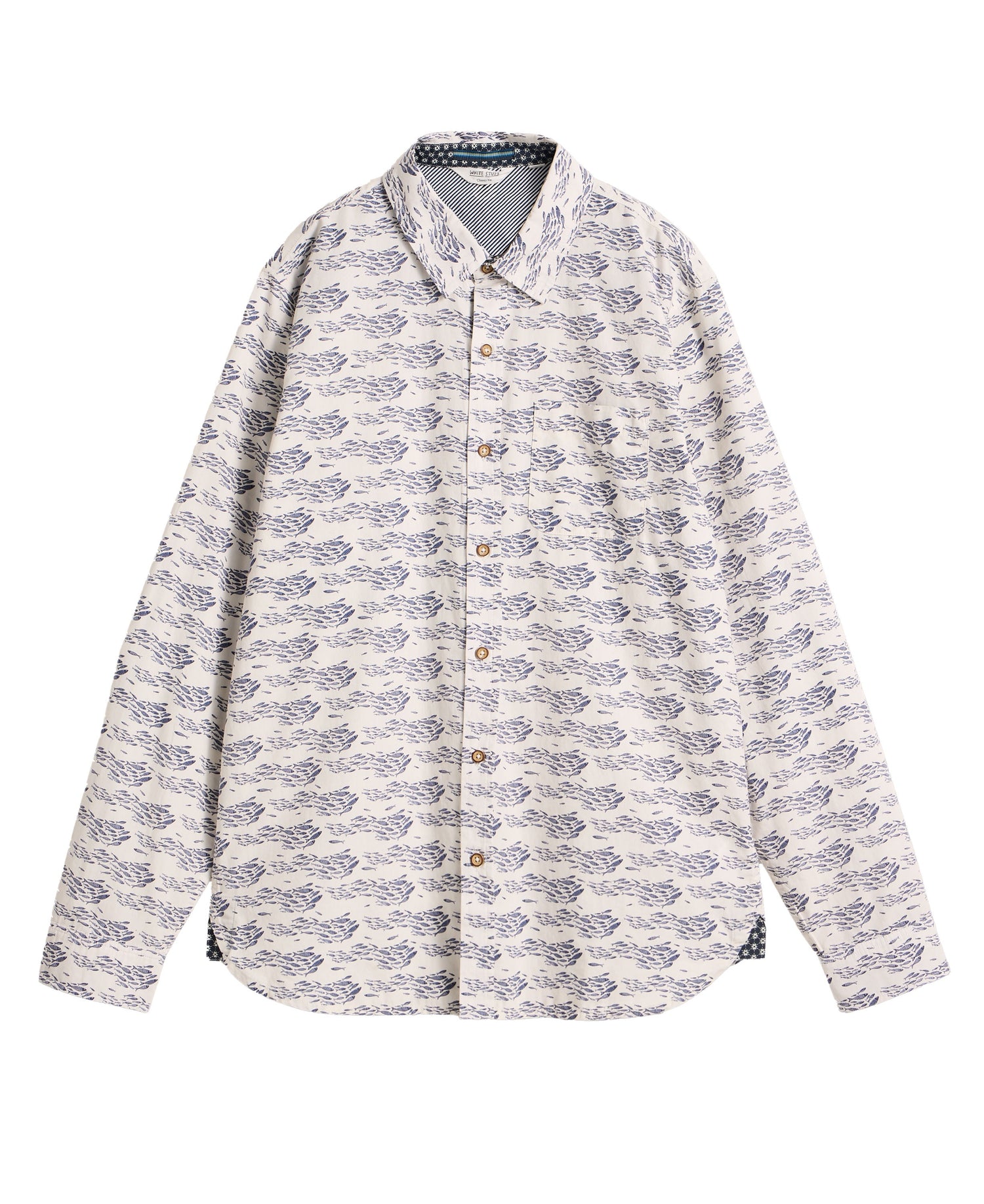 Shoal Fish Printed Shirt - White Print