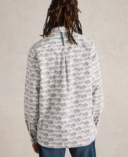 Shoal Fish Printed Shirt - White Print