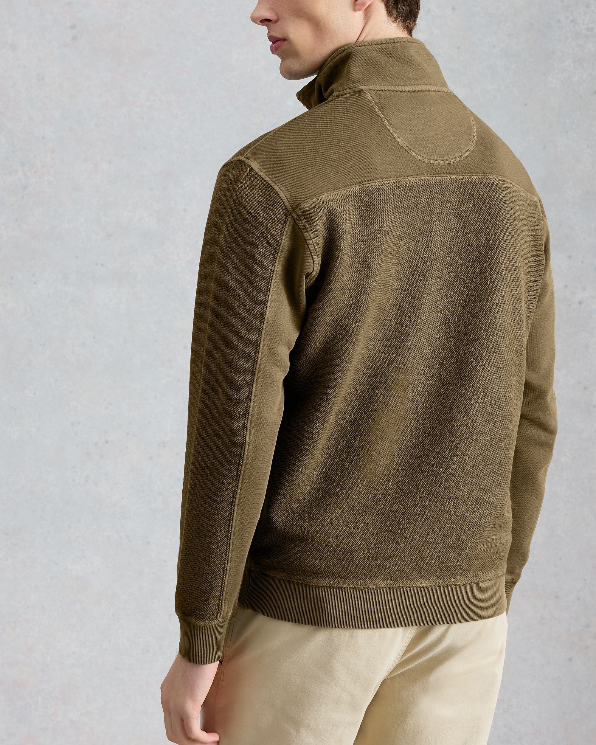 Sidmouth Half Zip - Khaki Grn