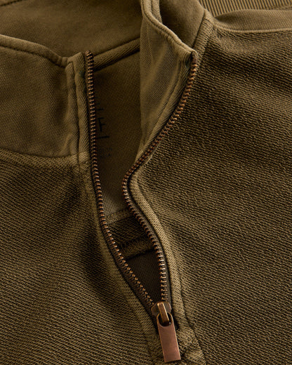 Sidmouth Half Zip - Khaki Grn