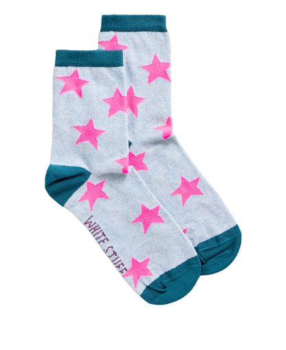 Star Ankle Sock - Pink Mlt