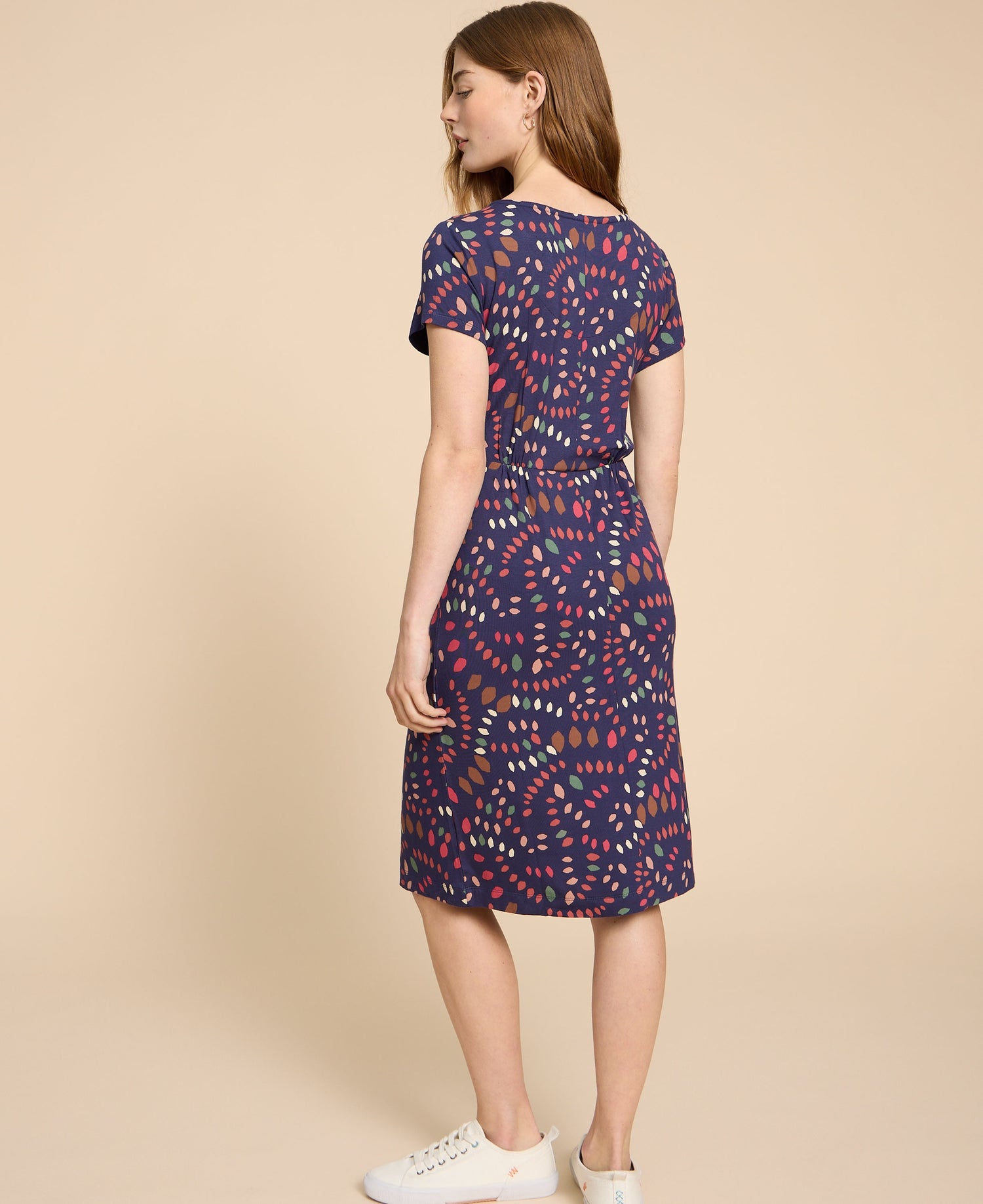 Tallie V-Neck Jersey Dress - Navy Print
