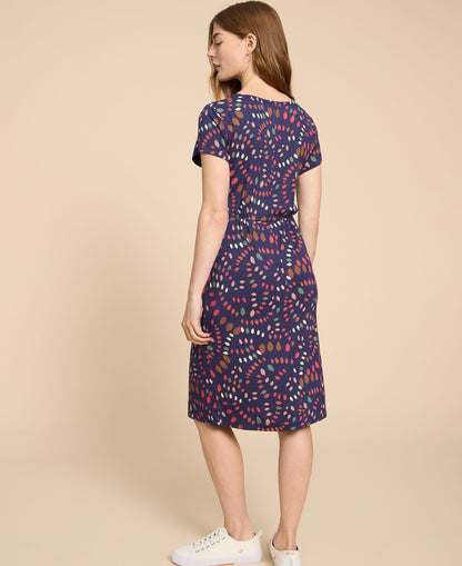 Tallie Eco Vero Jersey Dress - Navy Print
