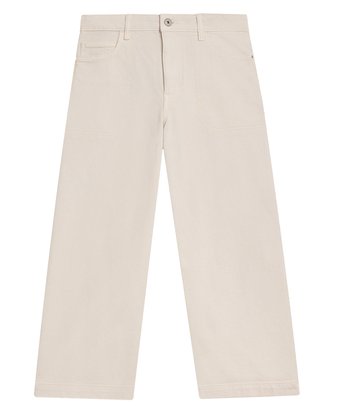 Tia Wide Leg Crop Jean - Natural White