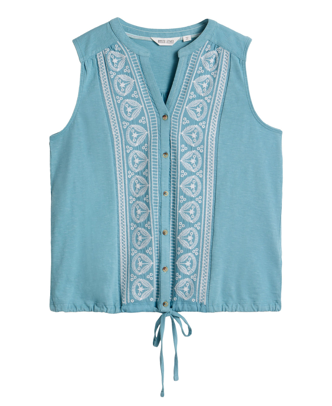 Tulip Sleeveless Shirt - Mid Blue