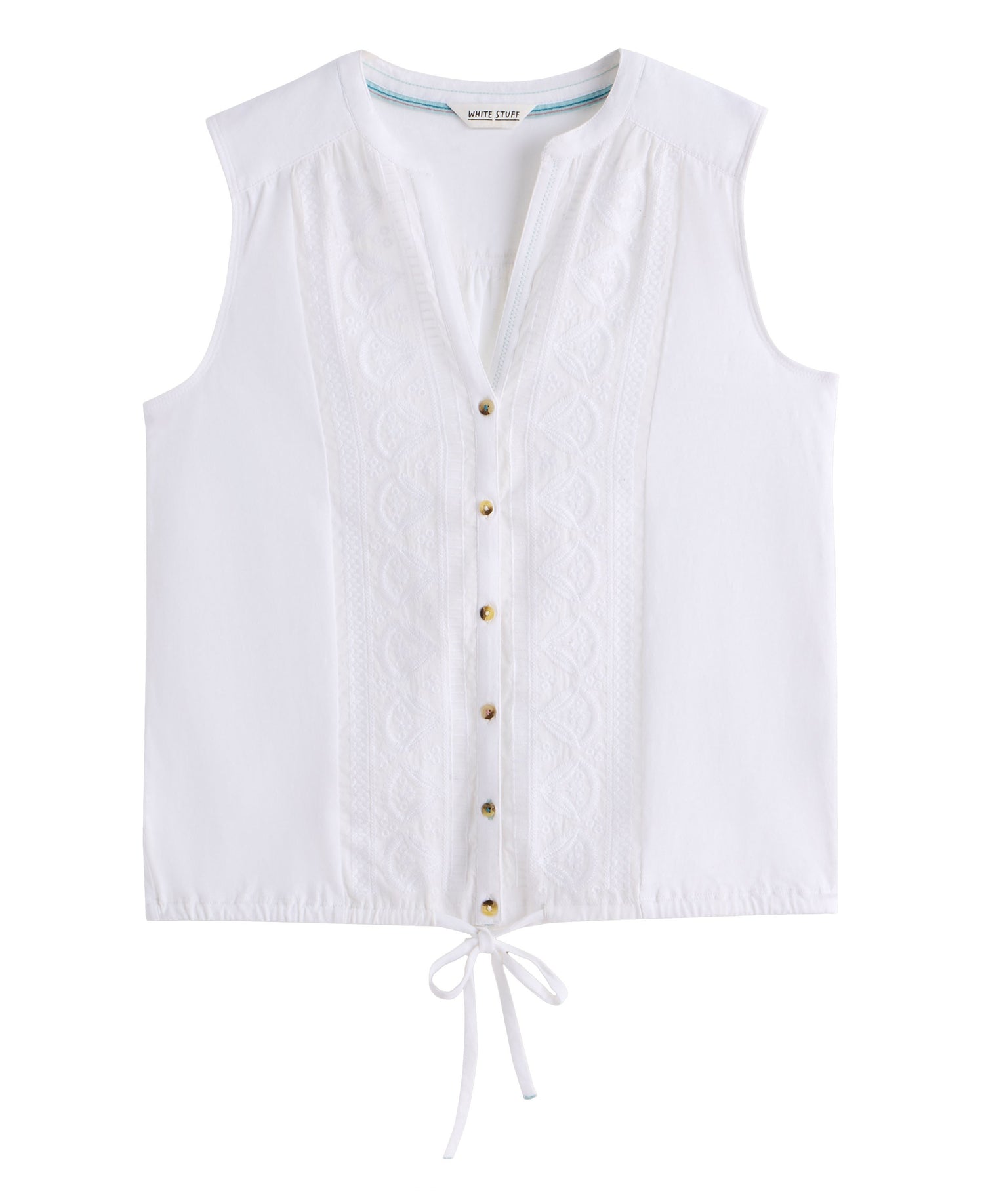 Tulip Sleeveless Shirt - Brilliant White