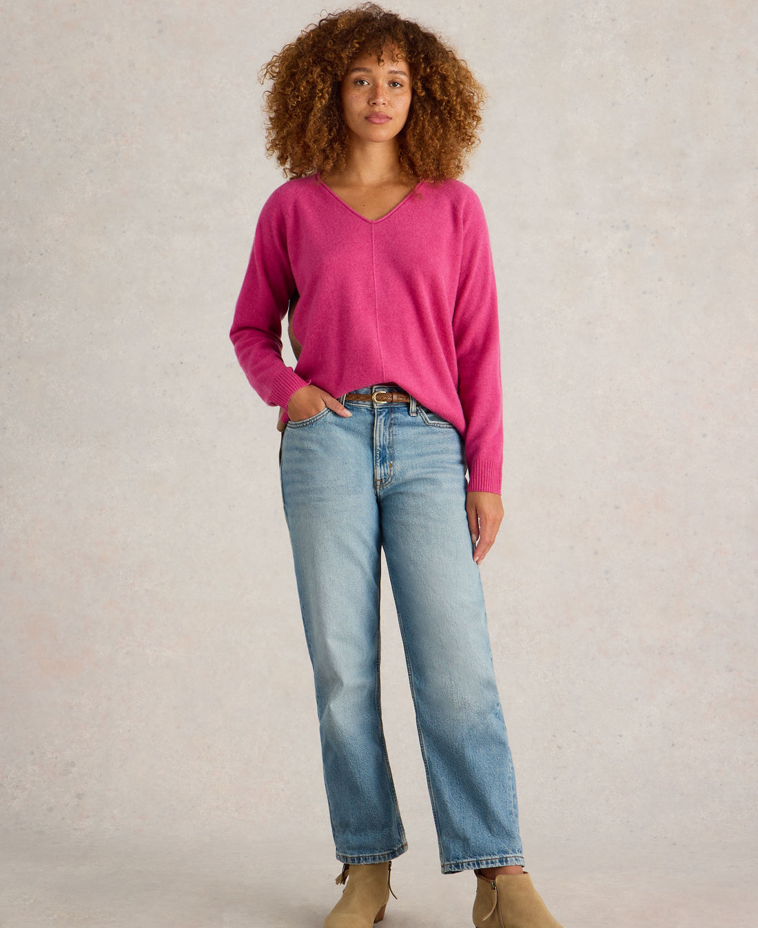 Verity Cashmere Jumper - Pink Multi