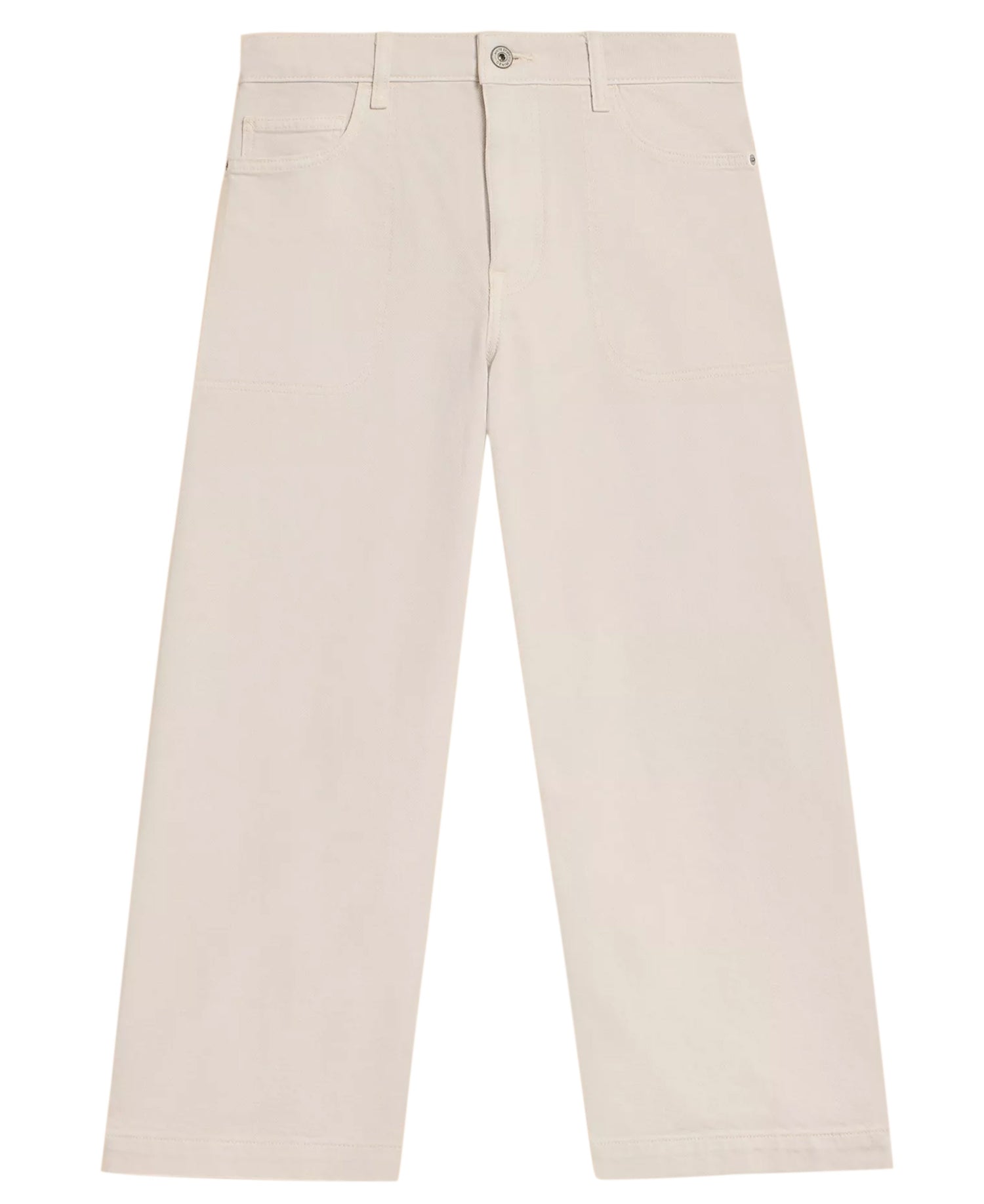 Tia Wide Leg Crop Jean - Natural White