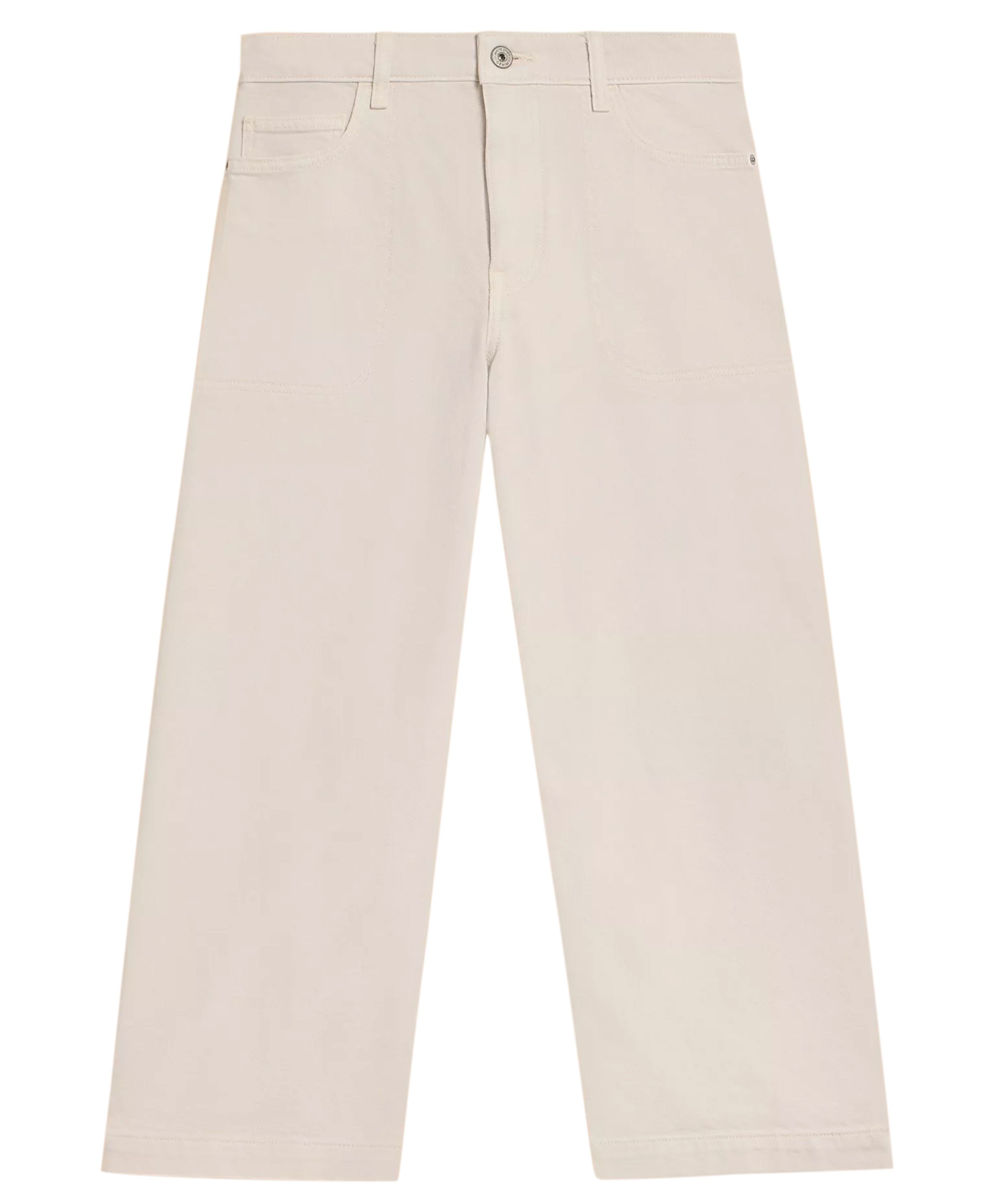 Tia Wide Leg Crop Jean - Natural White
