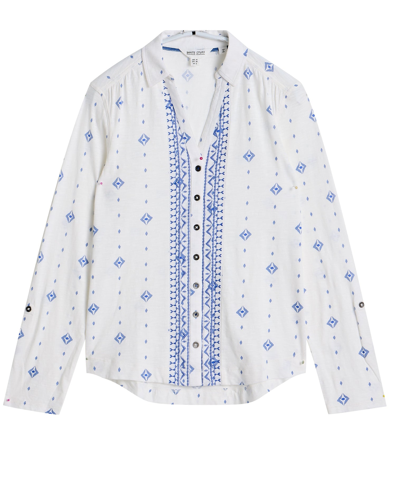 Annie Jersey Shirt - White Print