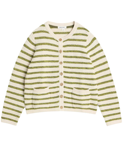 Belle Stripe Cardi - Ivory Multi
