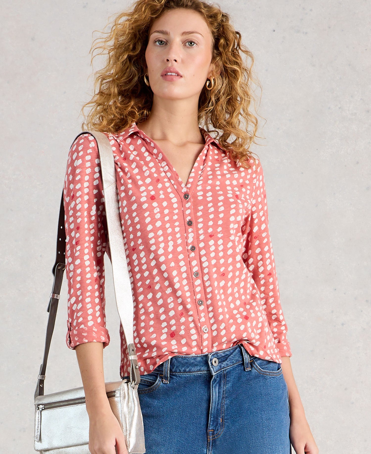 Annie Jersey Shirt - Pink Multi