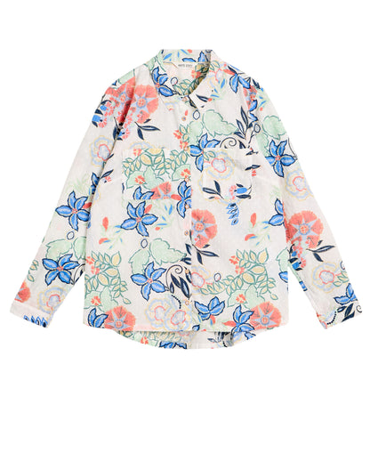 Annie Jersey Shirt - Ivory Print