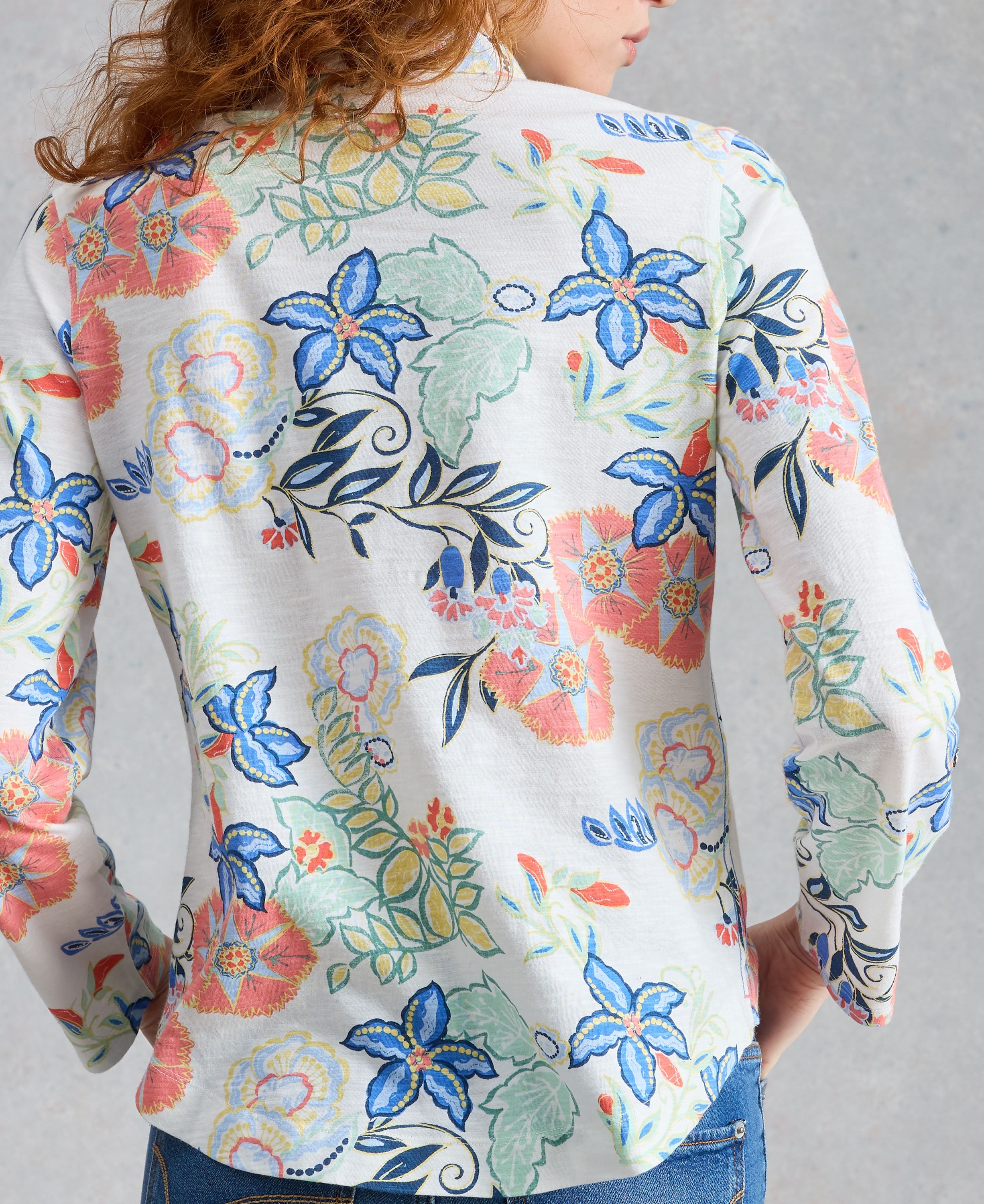 Annie Jersey Shirt - Ivory Print