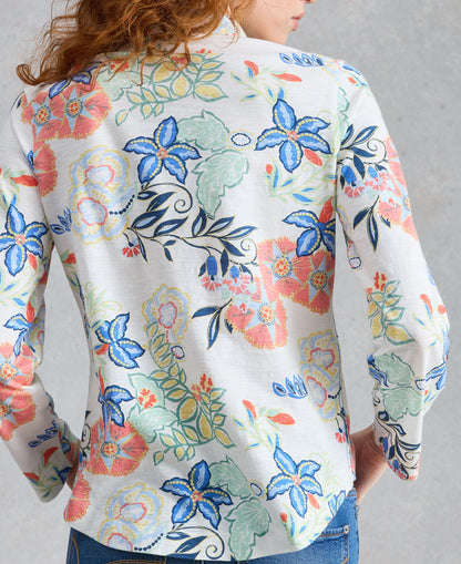 Annie Jersey Shirt - Ivory Print