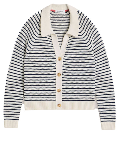 Chaterly Stripe Cardi - Ivory Multi