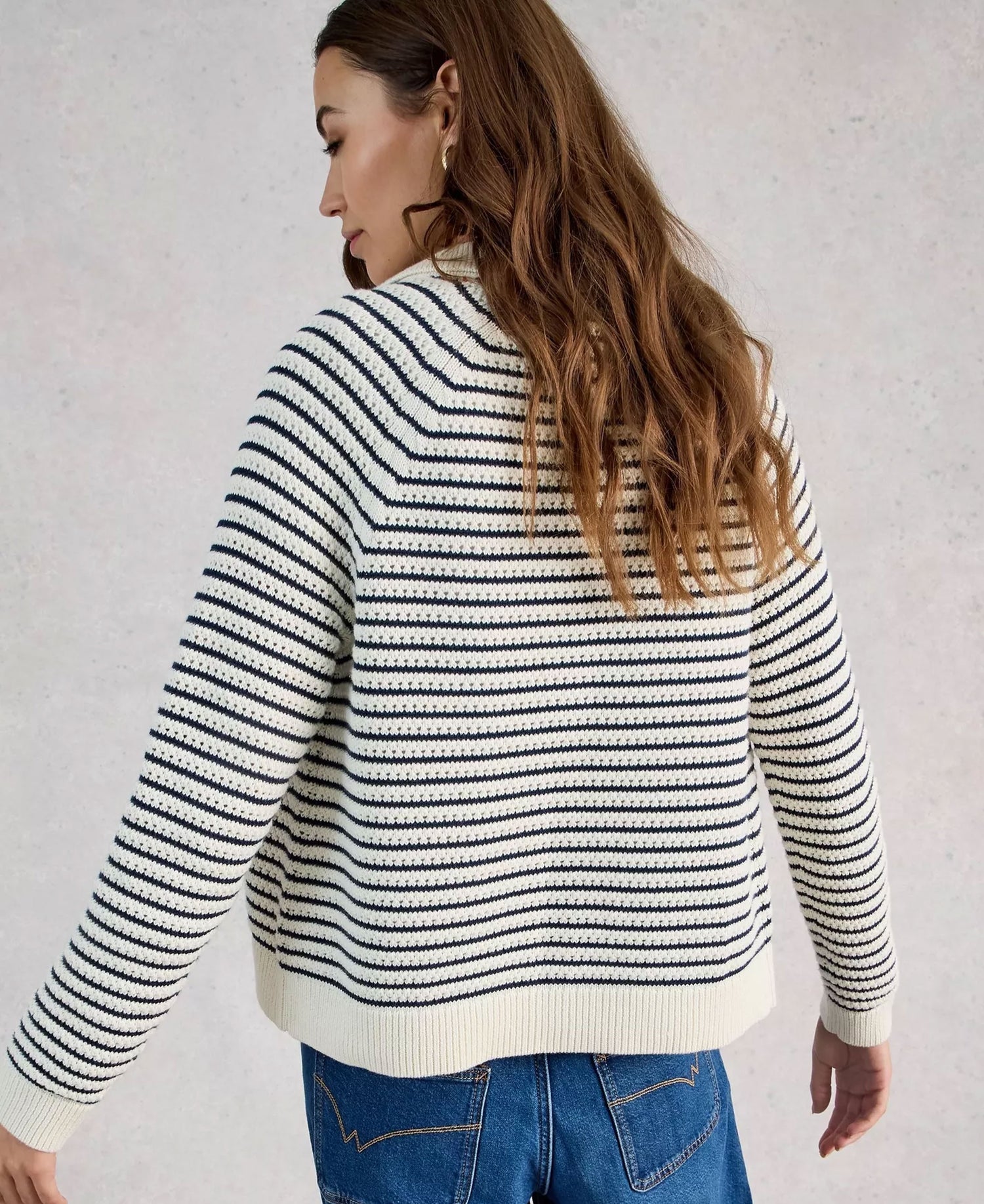 Chaterly Stripe Cardi - Ivory Multi