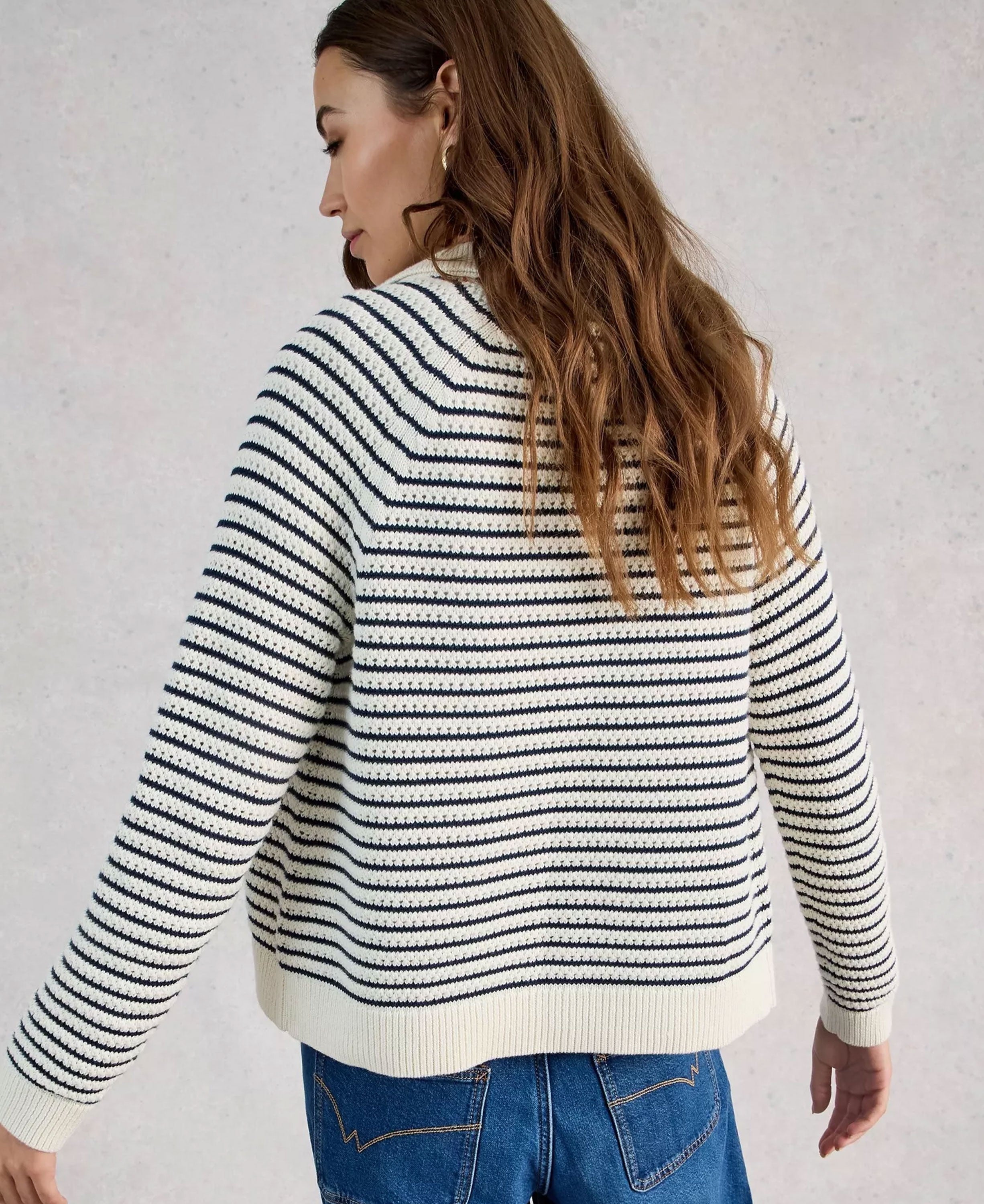 Chaterly Stripe Cardi - Ivory Multi