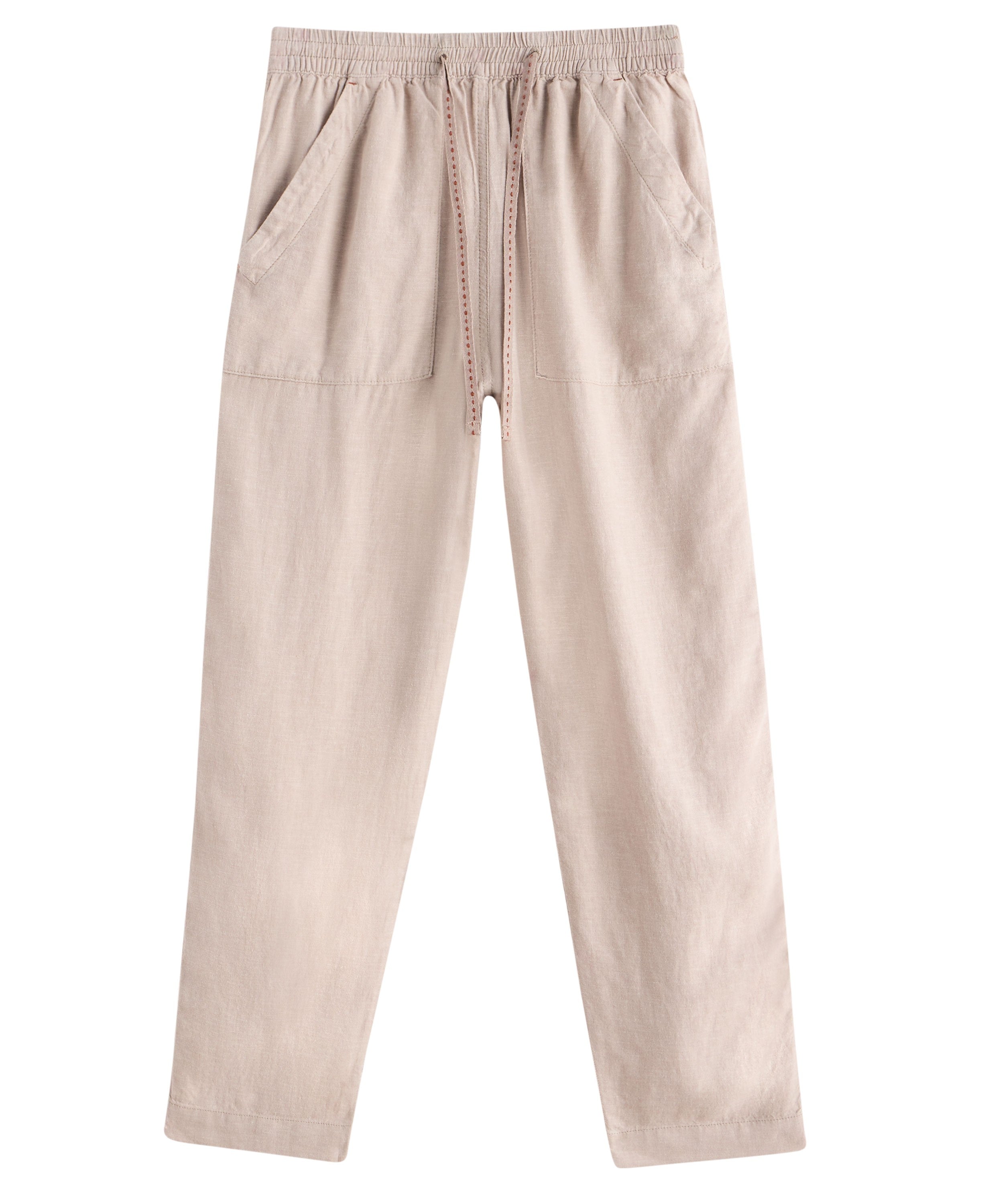 Elle Linen Blend Trouser - Light Natural