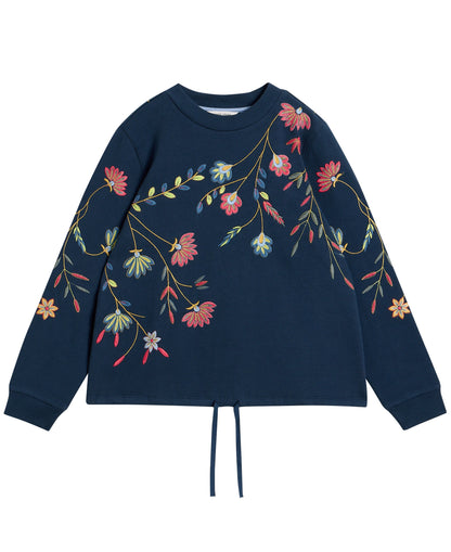 Embroidered Sweat - Navy Multi