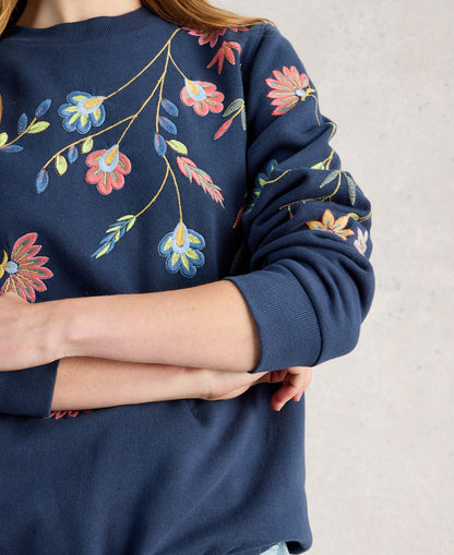 Embroidered Sweat - Navy Multi