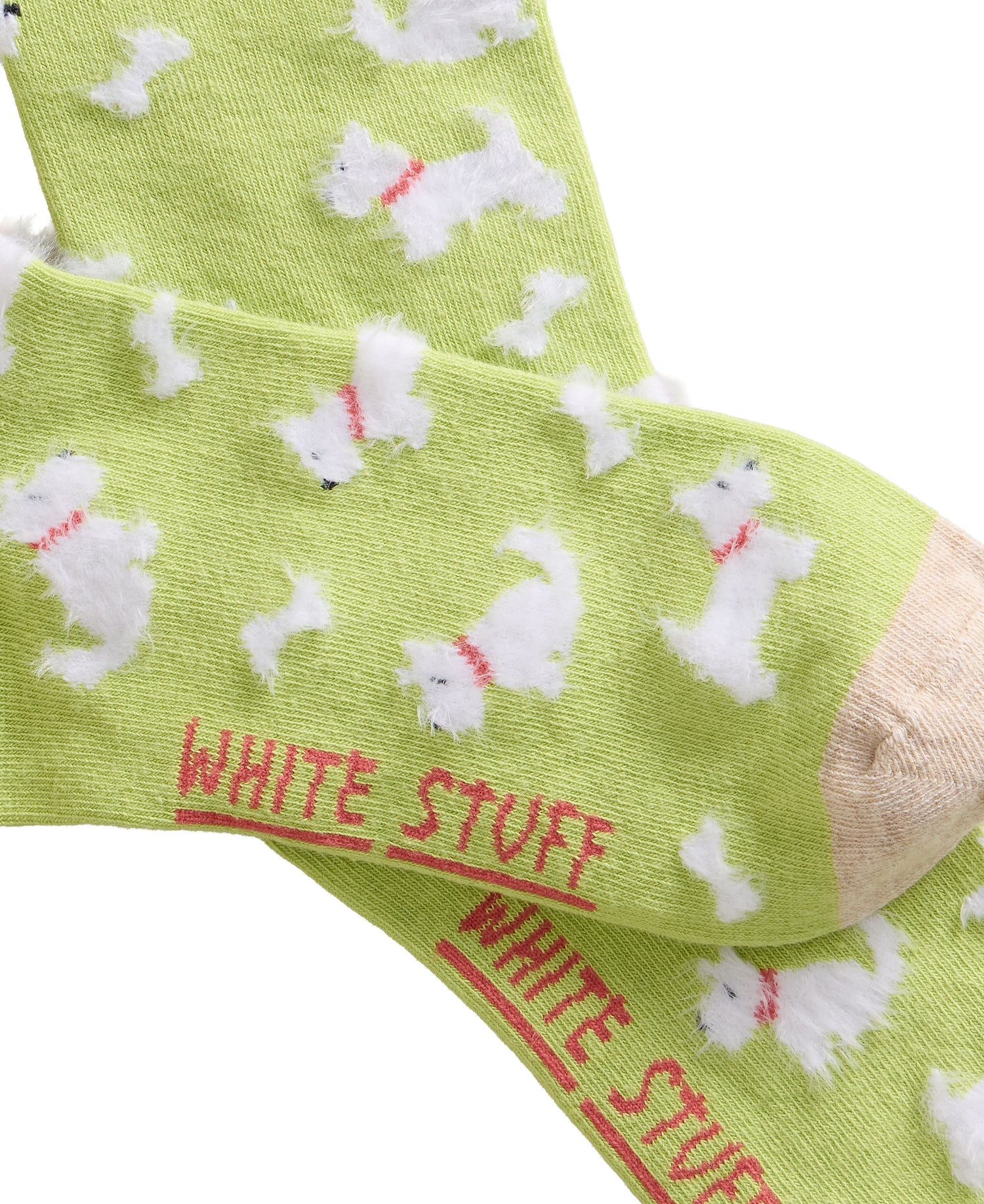 Fluffy Dog Ankle Sock - Mid Green